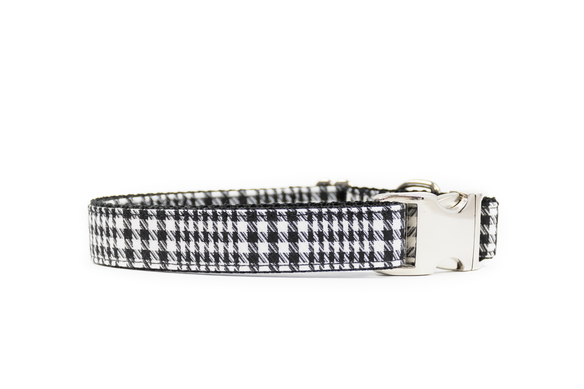 Black and White Glen Plaid Houndstooth Dog Collar Made in Canada Danes Divas